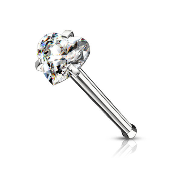 Neus bone piercing met hartje prong set - Afbeelding 11