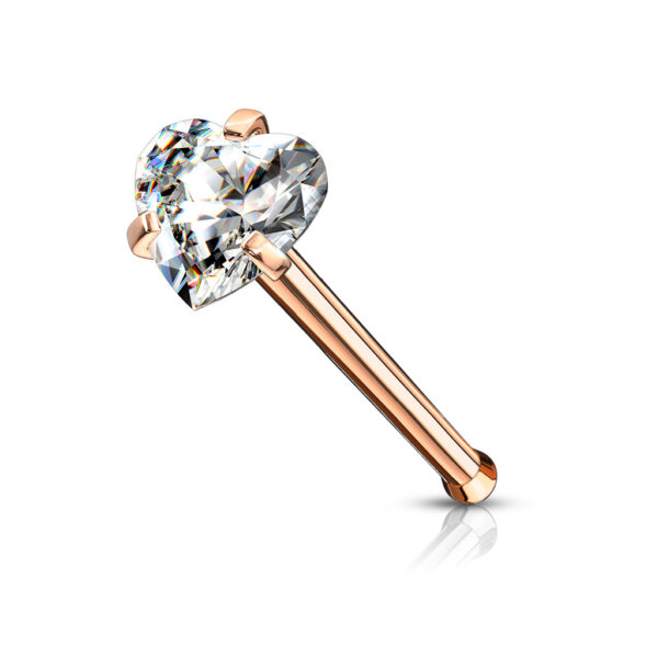 Neus bone piercing met hartje prong set - Afbeelding 15