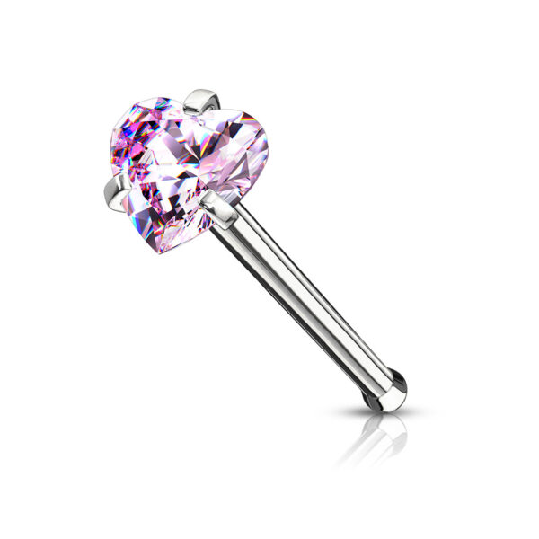 Neus bone piercing met hartje prong set - Afbeelding 13