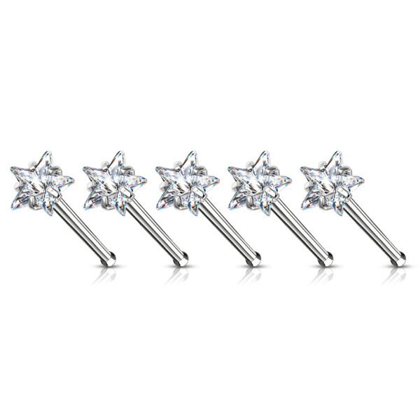 Neus bone piercing met ster prong set - Afbeelding 3