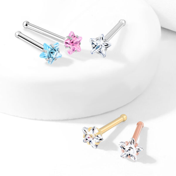 Neus bone piercing met ster prong set - Afbeelding 9