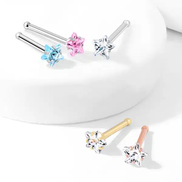 Neus bone piercing met ster prong set - Afbeelding 9