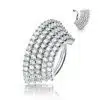 Piercing ring met 5 rijen heldere CZ steentjes - Afbeelding 5