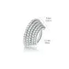 Piercing ring met 5 rijen heldere CZ steentjes - Afbeelding 7