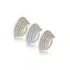 Piercing ring met 5 rijen heldere CZ steentjes - Afbeelding 8
