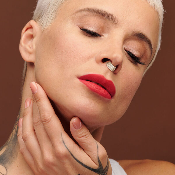 Piercing ring met 5 rijen heldere CZ steentjes - Afbeelding 3