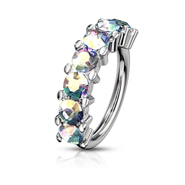 Piercing ring met 7 steentjes in verschillende kleuren - Afbeelding 23