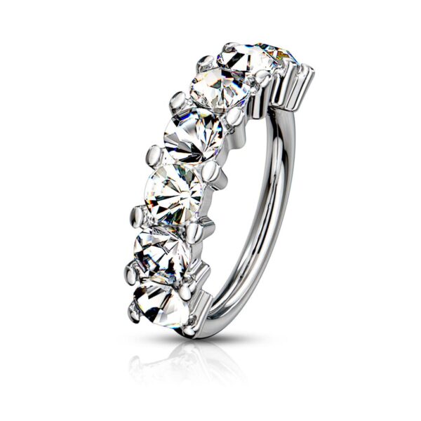 Piercing ring met 7 steentjes in verschillende kleuren - Afbeelding 32