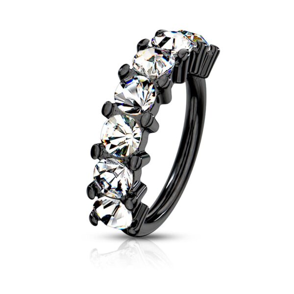 Piercing ring met 7 steentjes in verschillende kleuren - Afbeelding 35