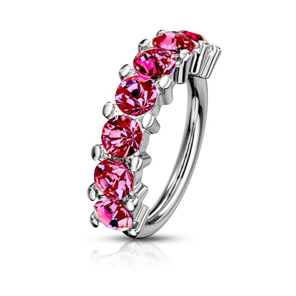 Piercing ring met 7 steentjes in verschillende kleuren - Afbeelding 36