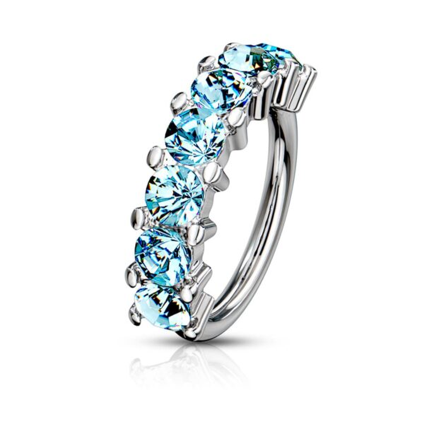 Piercing ring met 7 steentjes in verschillende kleuren - Afbeelding 28