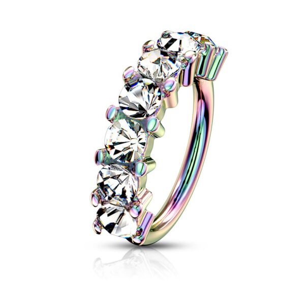 Piercing ring met 7 steentjes in verschillende kleuren - Afbeelding 39