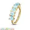 Buigbare piercing ring met 5 steentjes van 316L chirurgisch staal - Afbeelding 2