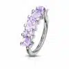Buigbare piercing ring met 5 steentjes van 316L chirurgisch staal - Afbeelding 6