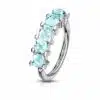 Buigbare piercing ring met 5 steentjes van 316L chirurgisch staal - Afbeelding 7