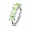 Buigbare piercing ring met 5 steentjes van 316L chirurgisch staal - Afbeelding 9