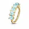 Buigbare piercing ring met 5 steentjes van 316L chirurgisch staal - Afbeelding 10