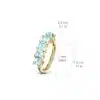 Buigbare piercing ring met 5 steentjes van 316L chirurgisch staal - Afbeelding 5