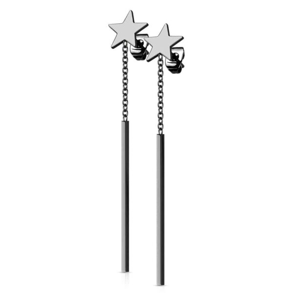 Paar threader oorbellen met ketting en staafje - Afbeelding 5