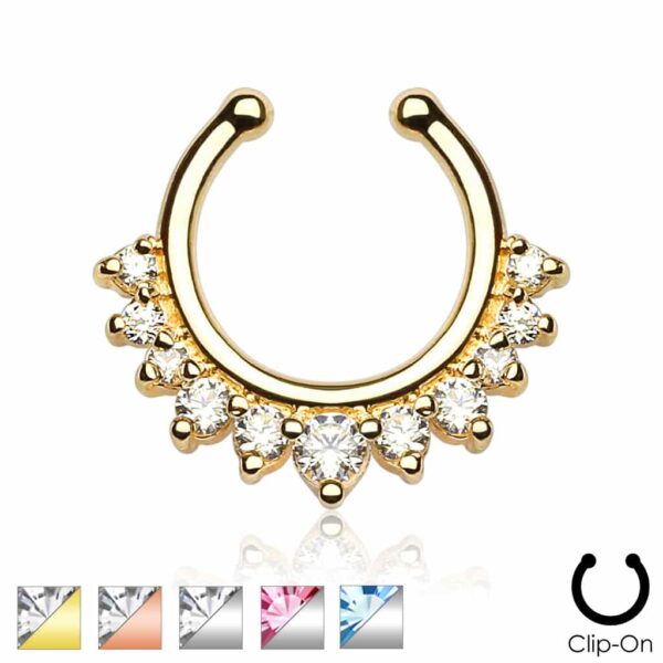 Neppe septum piercing met steentjes