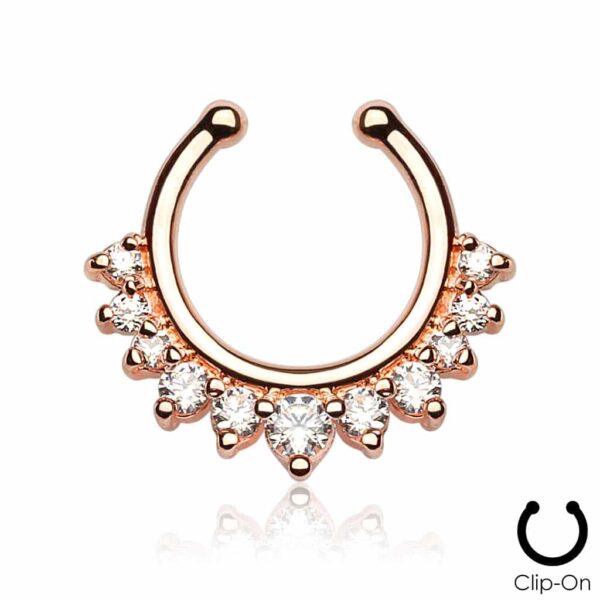 Neppe septum piercing met steentjes - Afbeelding 3