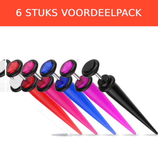 6-delig set Neppe stretcher van acryl in verschillende kleuren