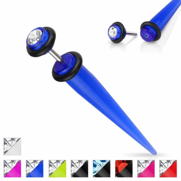 Neppe stretcher van acryl in verschillende kleuren met steentje