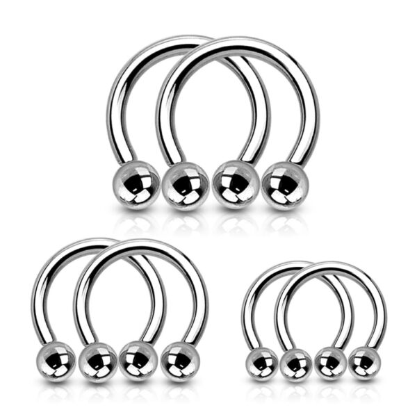 Voordeelpak: 3 paar Circular barbells in verschillende groottes - Afbeelding 2