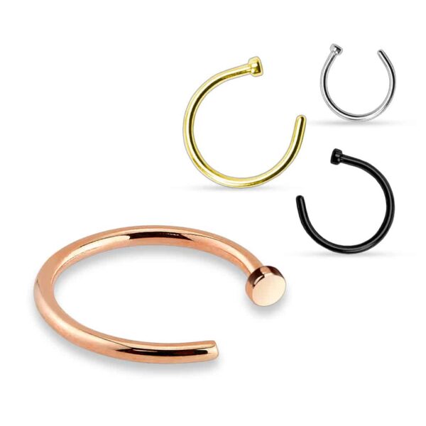 Set van 4 open neus ringen van 316L chirurgisch staal - Afbeelding 2