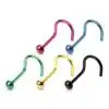 Set van 5 Neus screw piercings met half balletje in verschillende kleuren - Afbeelding 2