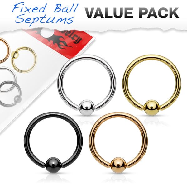 Set van 4 ball closure ringen van 316L chirurgisch staal