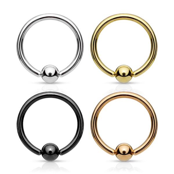 Set van 4 ball closure ringen van 316L chirurgisch staal - Afbeelding 2
