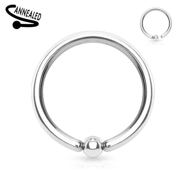 Ball closure ring van staal met balletje en draai-sluiting - Afbeelding 2