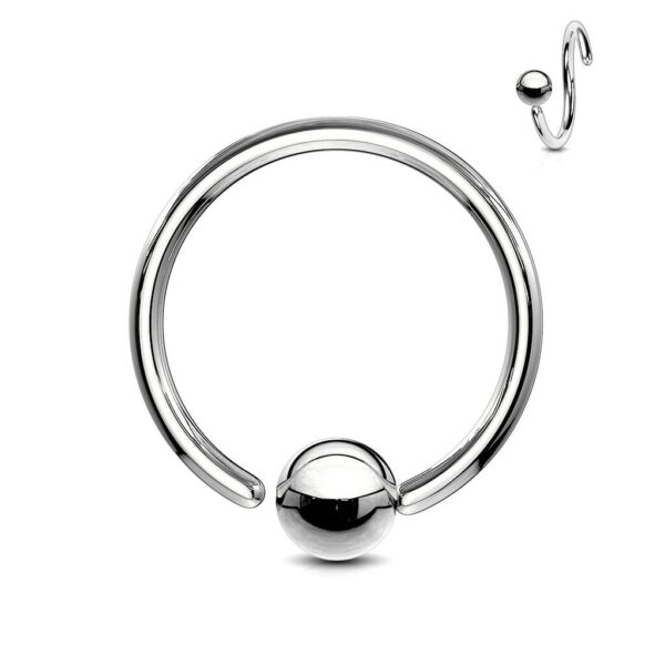 Ball closure ring van staal met balletje en draai-sluiting