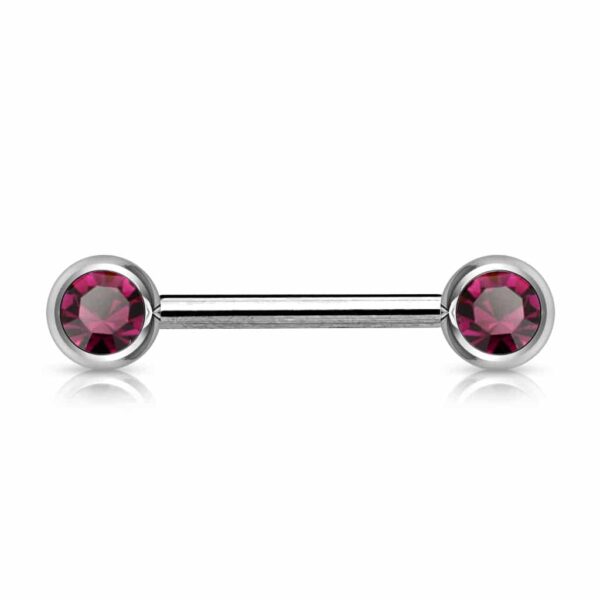 Barbell met 2 gekleurde kristallen - Afbeelding 2