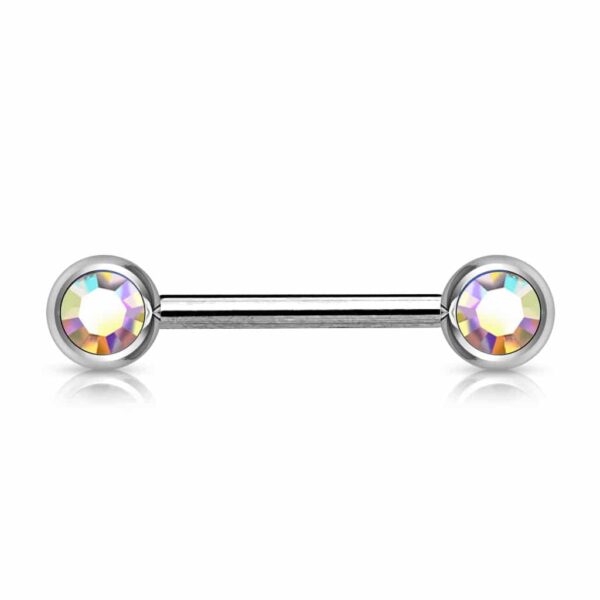 Barbell met 2 gekleurde kristallen - Afbeelding 3