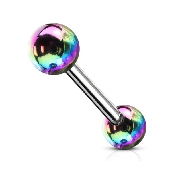 Barbell met balletjes in kleur met olie look - Afbeelding 4