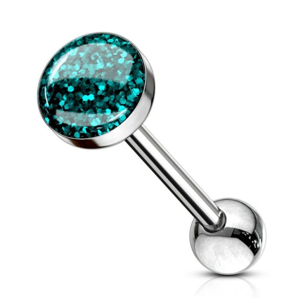 Barbell met Epoxy glitterbal in verschillende kleuren - Afbeelding 6