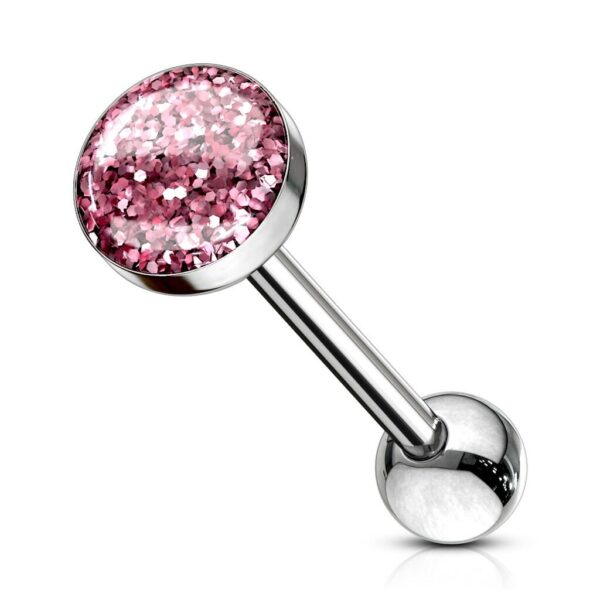 Barbell met Epoxy glitterbal in verschillende kleuren - Afbeelding 5