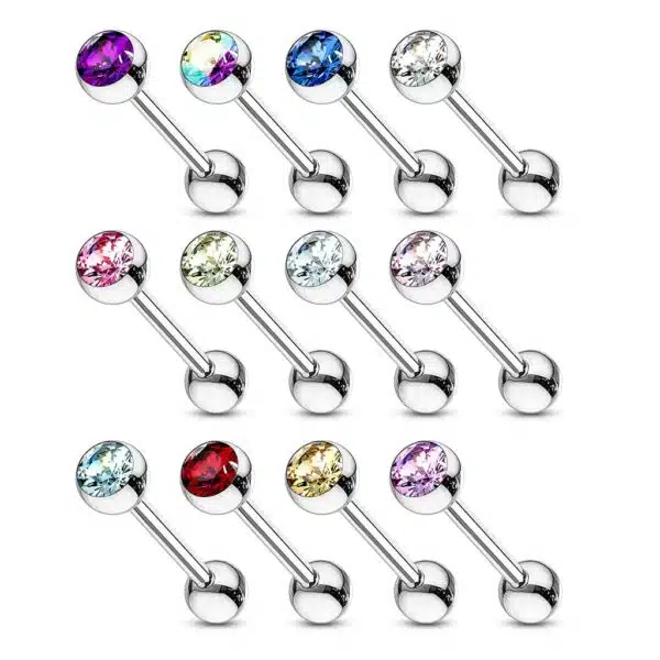 Barbell met gekleurde kristal - Afbeelding 2