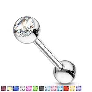 Barbell met gekleurde kristal