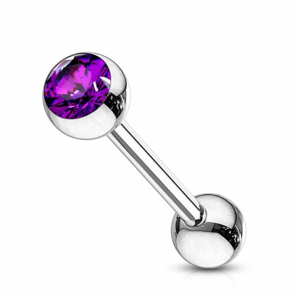 Barbell met gekleurde kristal - Afbeelding 3