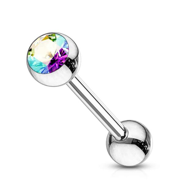 Barbell met gekleurde kristal - Afbeelding 4