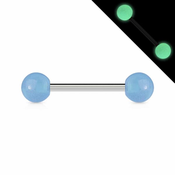 Barbell met gekleurede glow In the dark bal - Afbeelding 4
