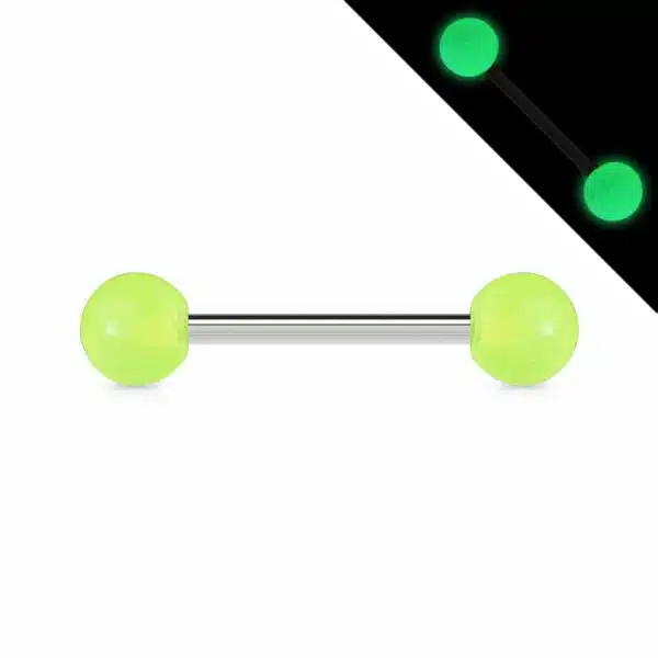 Barbell met gekleurede glow In the dark bal - Afbeelding 5