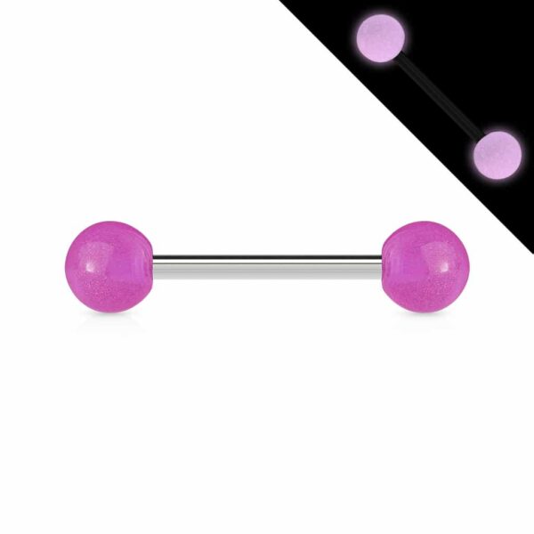 Barbell met gekleurede glow In the dark bal - Afbeelding 3