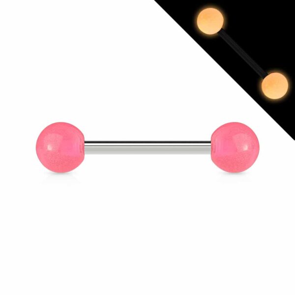 Barbell met gekleurede glow In the dark bal - Afbeelding 7