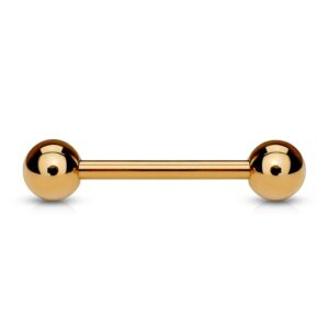 Barbell met rose goudkleurkleurig verguld