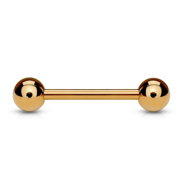 Barbell met rose goudkleurkleurig verguld