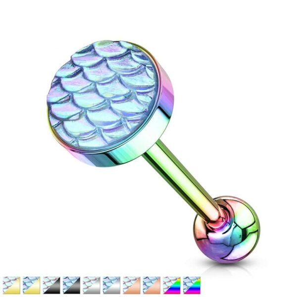 Barbell met schubben motief top